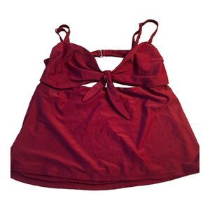 Maroon Tie Front Tankini